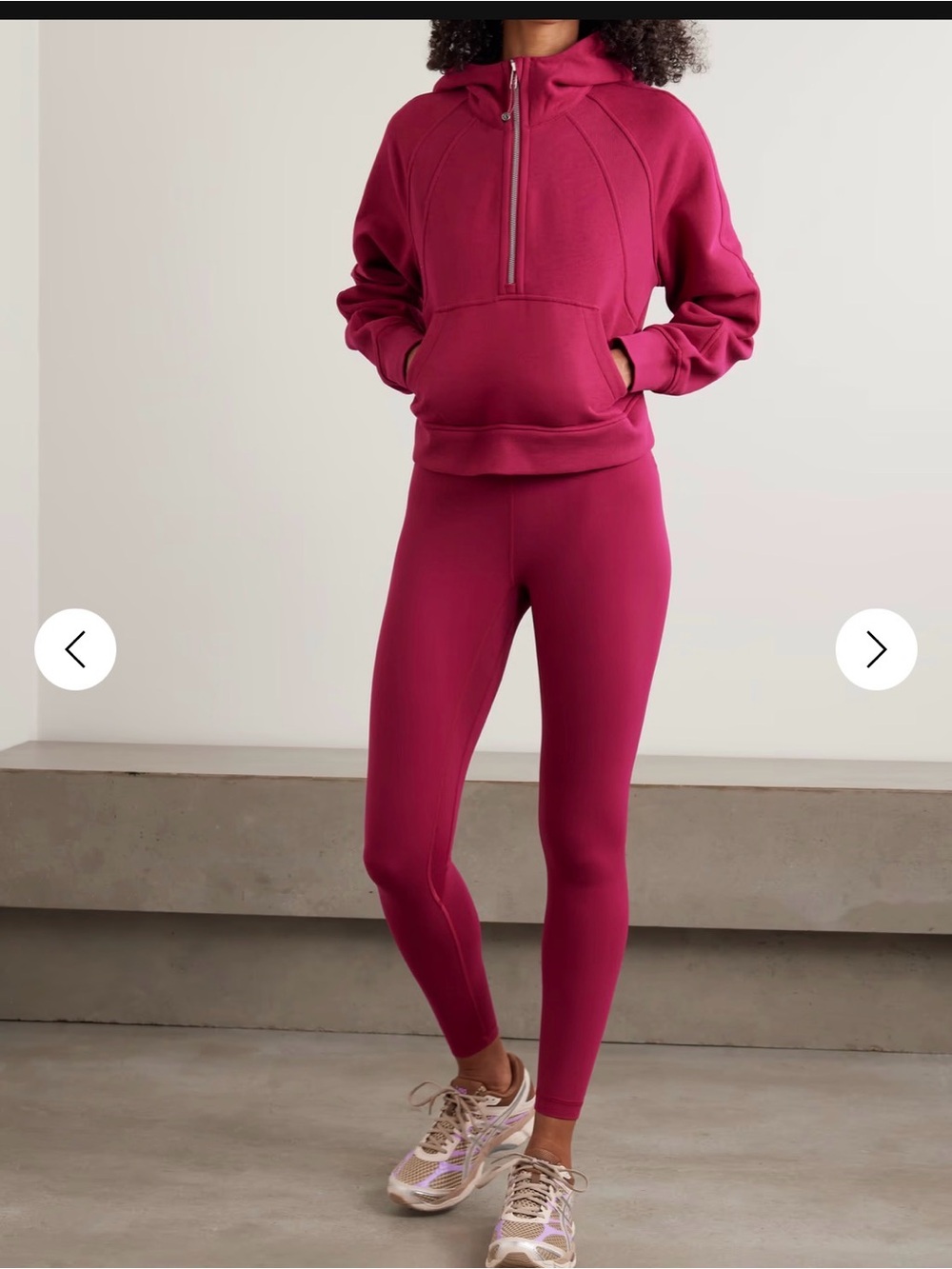 Lululemon scuba cropped cotton blend half zip hoodie
